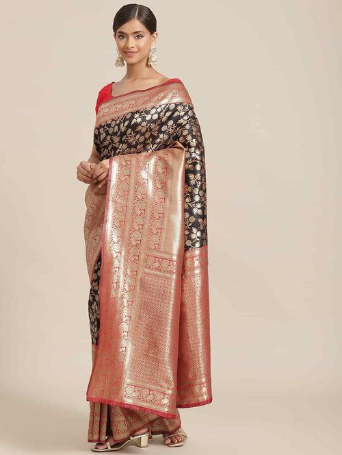 zari work banarasi saree with blouse - 18444659 - Very Small Image - 1