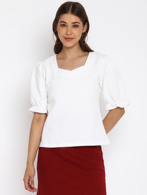 women's straight sweetheart neck top - 18444847 - Very Small Image - 1