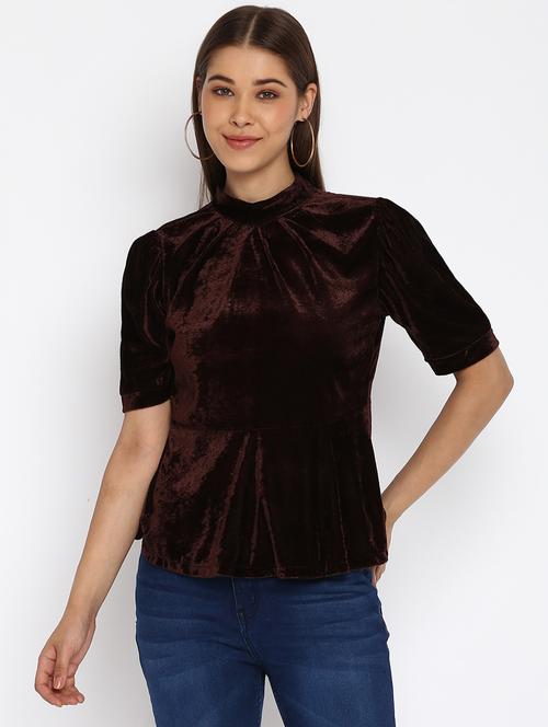 women's a line mock neck top - 18444863 - Very Small Image - 1