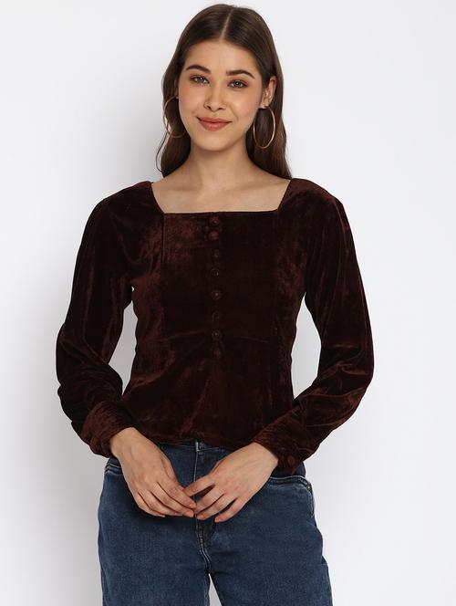 women's peplum square neck top - 18444882 - Very Small Image - 1