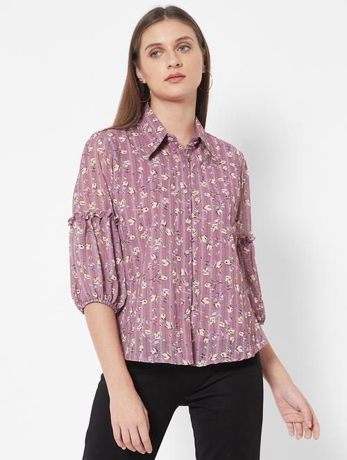 puff sleeved printed top  - 18445133 - Very Small Image - 1