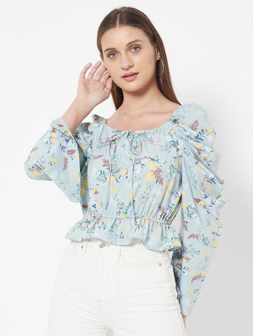 key hole neck floral crop top - 18445167 - Very Small Image - 1