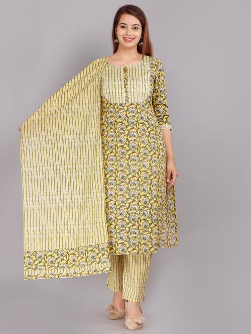 lemon sherbet floral printed suit set - 18445374 - Very Small Image - 1