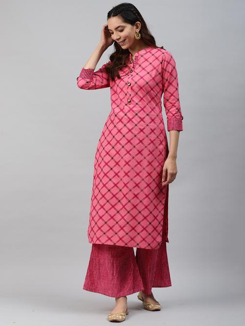 printed kurta palazzo set - 18445390 - Very Small Image - 1