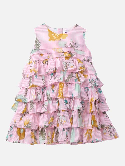 round neck striped layered frock - 18445591 - Very Small Image - 1