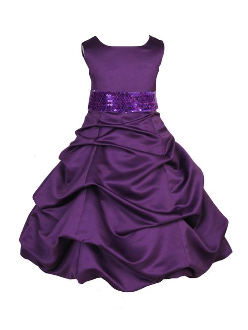 girls purple solid layered party gown - 18445718 - Very Small Image - 1