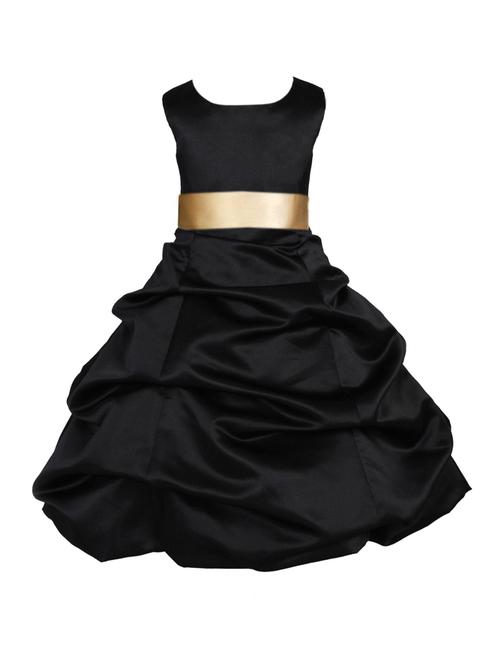 girls black solid layered party gown - 18445721 - Very Small Image - 1