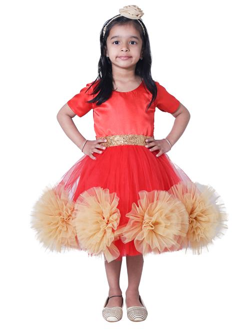 girls round neck short sleeves frock - 18445771 - Very Small Image - 1