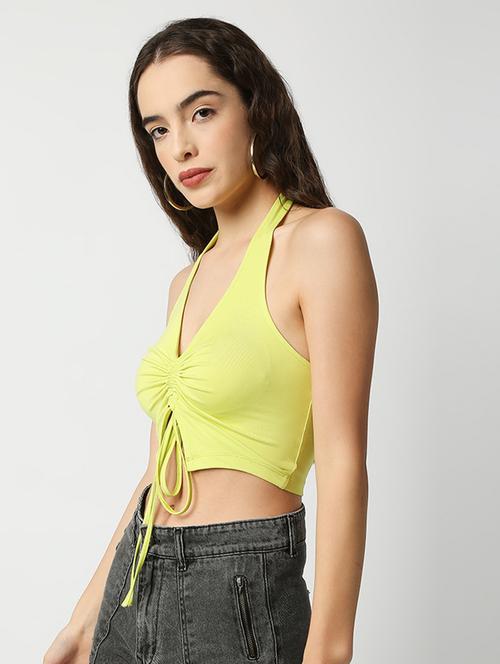 women's crop v neck top - 18446228 - Very Small Image - 1