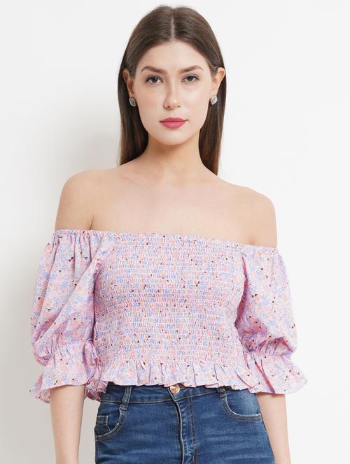 women's crop off shoulder top - 18446806 - Very Small Image - 1