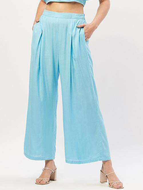 women solids full length culottes trousers - 18446938 - Very Small Image - 1
