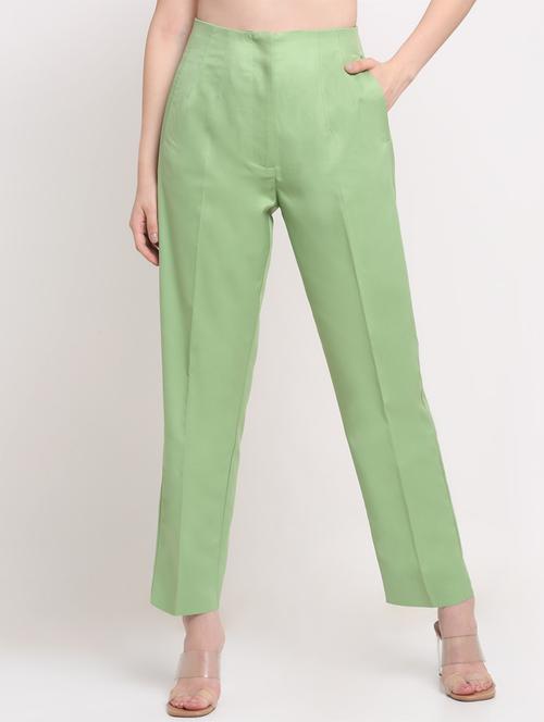 women solid pleated cigarette pants - 18447030 - Very Small Image - 1