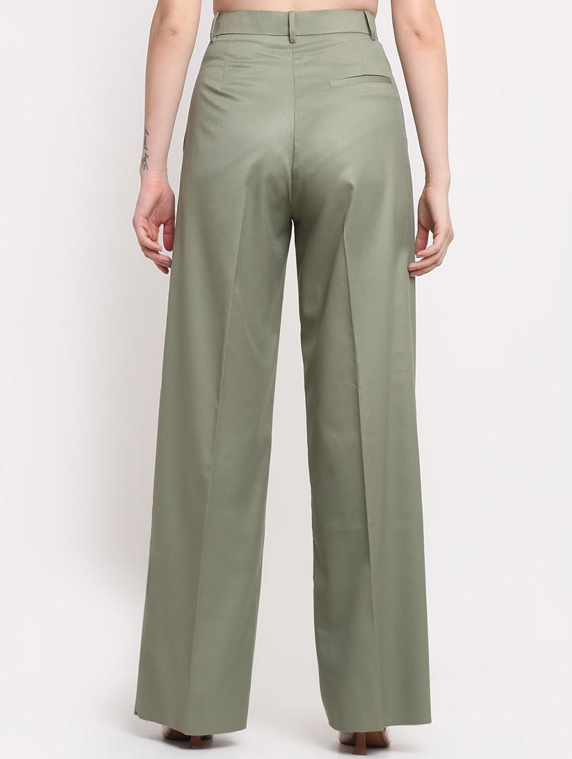 women solid pleated wide leg trouser - 18447049 - Zoom Image - 2
