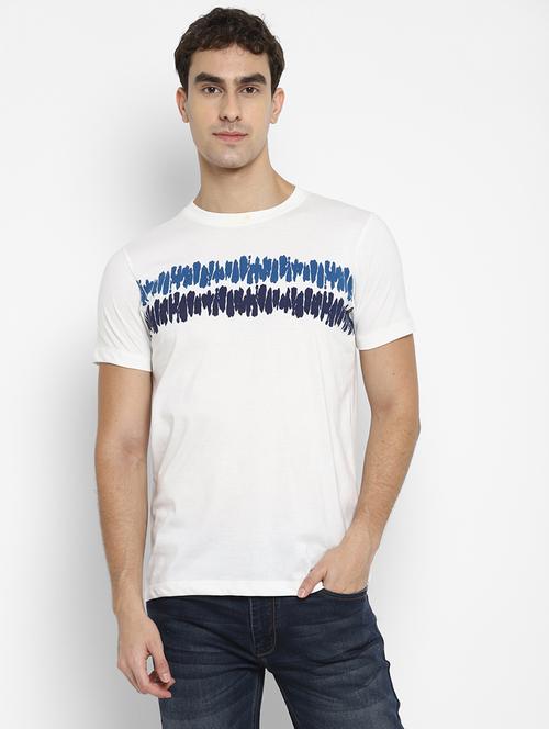 white chest-printed t-shirt - 18447274 - Very Small Image - 1