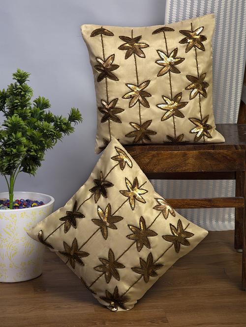 Alina Decor Set Of 2 Embllished Cushion Covers 16 X 16 Inch - 18448090 - Very Small Image - 1