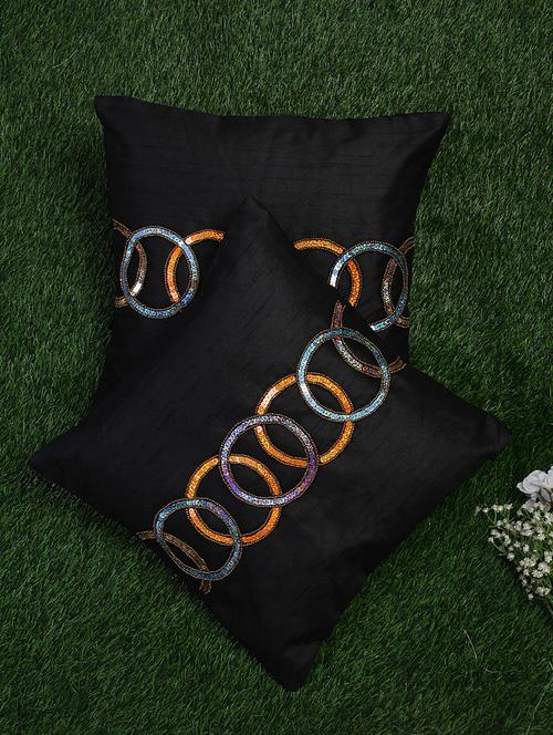 alina decor set of 2 embllished cushion covers 16 x 16 inch - 18448101 - Very Small Image - 1