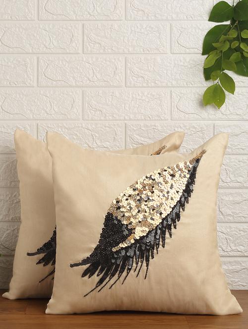 Alina Decor Set Of 2 Embllished Cushion Covers 16 X 16 Inch - 18448194 - Very Small Image - 1