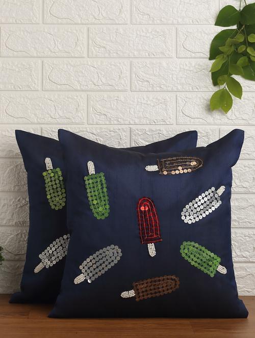 alina decor set of 2 embllished cushion covers 16 x 16 inch - 18448212 - Very Small Image - 1