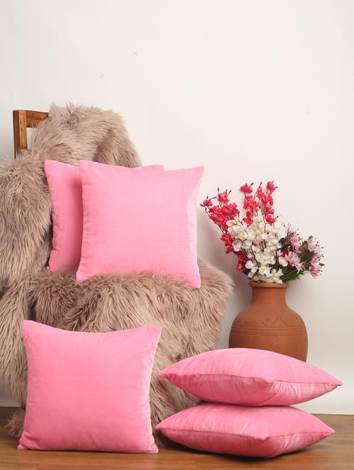 alina decor set of 5 velvet cushion covers 16 x 16 inch - 18448240 - Very Small Image - 1