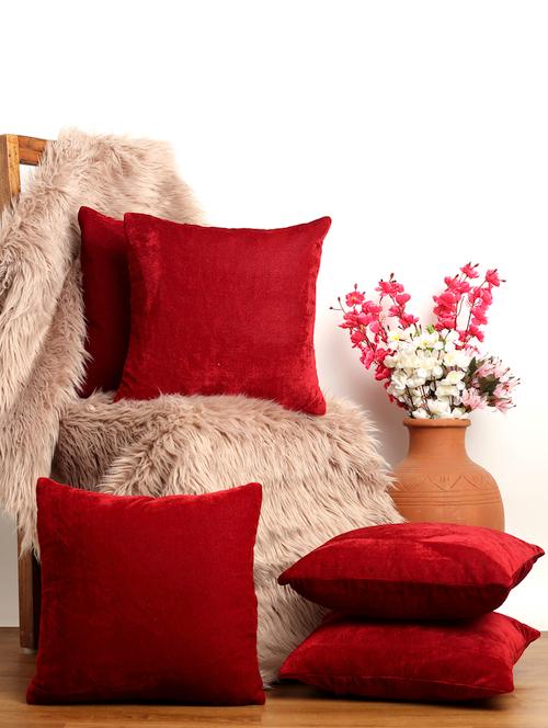 alina decor set of 5 velvet cushion covers 16 x 16 inch - 18448243 - Very Small Image - 1