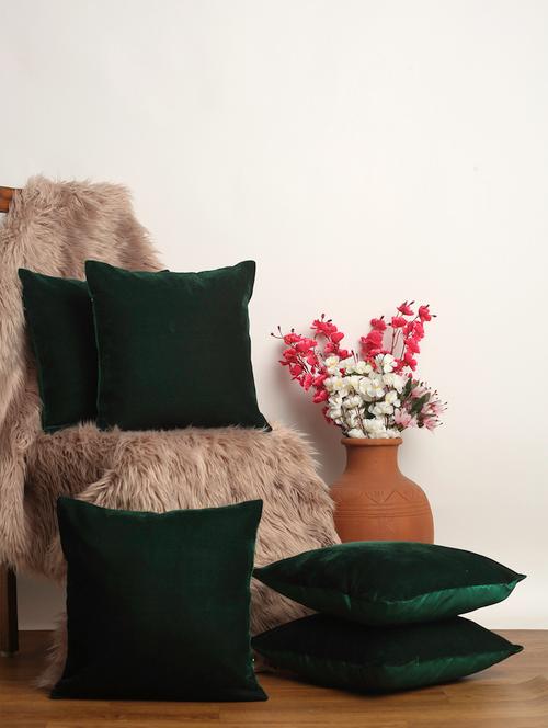 alina decor set of 5 velvet cushion covers 16 x 16 inch - 18448247 - Very Small Image - 1