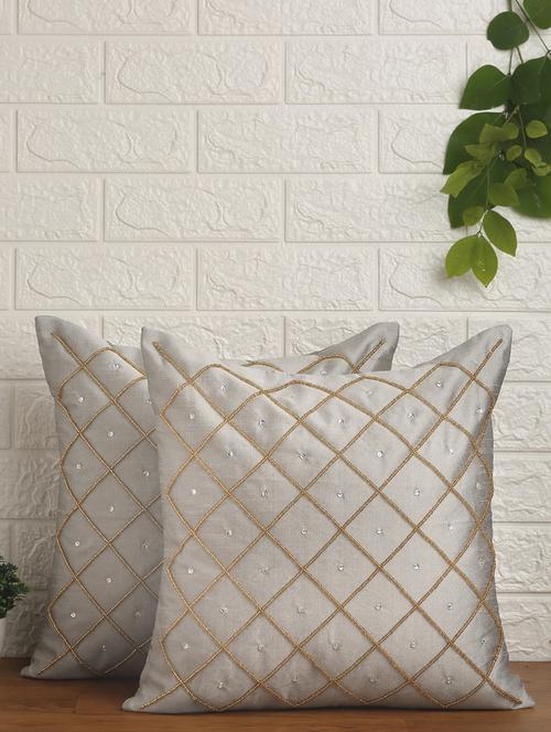 alina decor set of 2 embllished cushion covers 16 x 16 inch - 18448266 - Very Small Image - 1