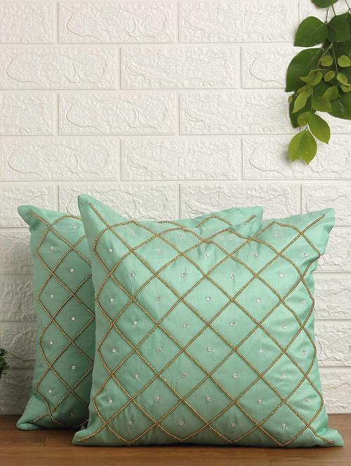 alina decor set of 2 embllished cushion covers 16 x 16 inch - 18448272 - Very Small Image - 1
