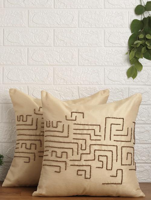 Alina Decor Set Of 2 Embllished Cushion Covers 16 X 16 Inch - 18448279 - Very Small Image - 1