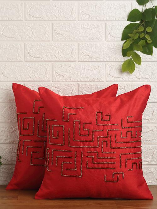 alina decor set of 2 embllished cushion covers 16 x 16 inch - 18448285 - Very Small Image - 1