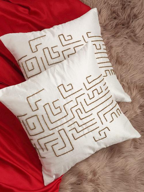alina decor set of 2 embllished cushion covers 16 x 16 inch - 18448286 - Very Small Image - 1