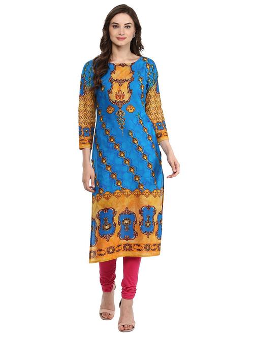 abstract print straight kurta - 18449086 - Very Small Image - 1
