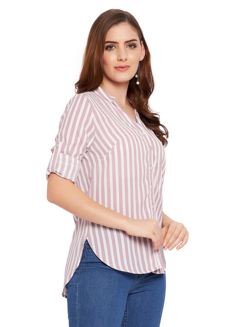 beige striped regular shirt - 18449749 - Standard Image - 2