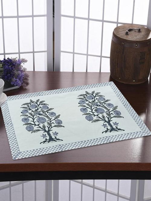 texstylers thick cotton canvas jaipuri block print table mats - 18450112 - Very Small Image - 1