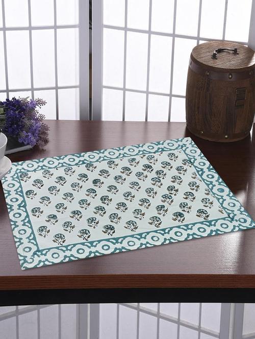 texstylers thick cotton canvas jaipuri block print table mats - 18450123 - Very Small Image - 1