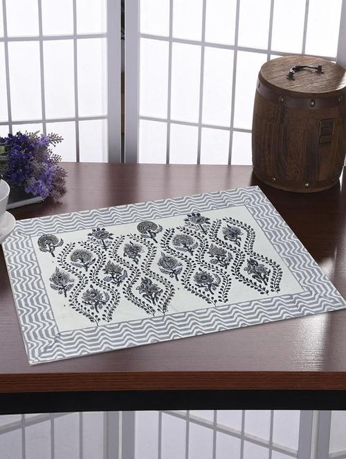 texstylers thick cotton canvas jaipuri block print table mats - 18450131 - Very Small Image - 1