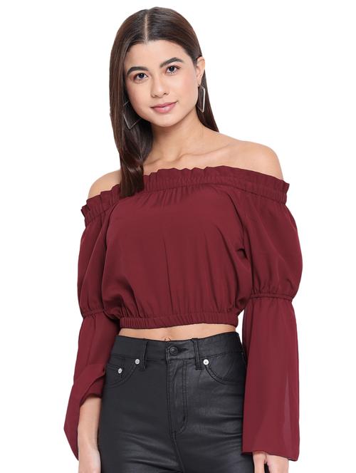 women's crop off shoulder top - 18450156 - Very Small Image - 1
