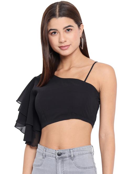 women's crop single shoulder top - 18450211 - Very Small Image - 1