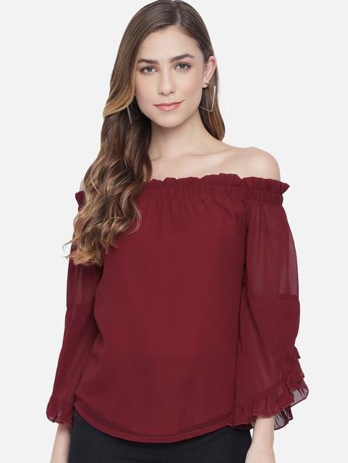 women's straight off shoulder top - 18450217 - Very Small Image - 1