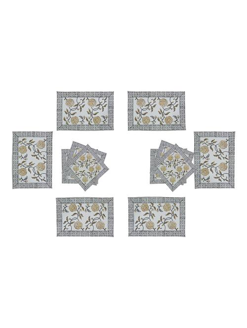 texstylers pure cotton 6 table mats and 6 napkins set - 18450313 - Very Small Image - 1