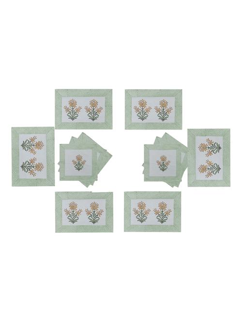 texstylers pure cotton 6 table mats and 6 napkins set - 18450328 - Very Small Image - 1