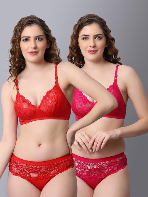 pack of 2 laced bra and panty set - 18450351 - Very Small Image - 1