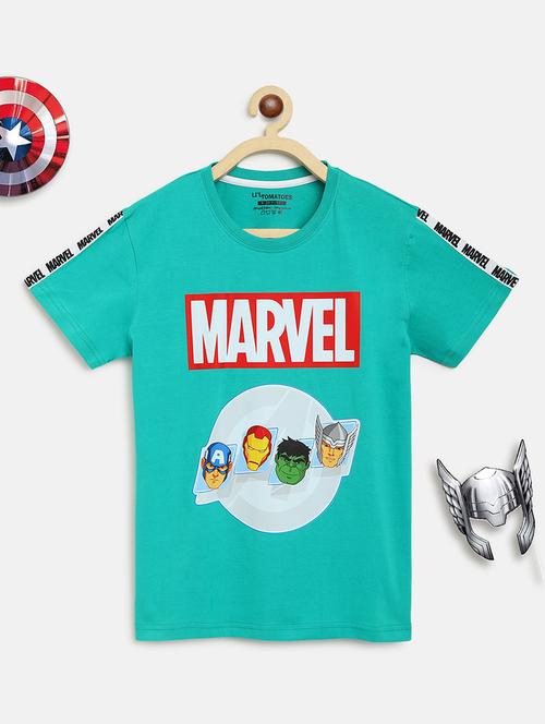 boys turquoise marvel t-shirt  - 18451055 - Very Small Image - 1