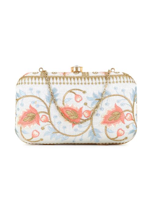 embroidered faux silk box clutch - 18451972 - Very Small Image - 1