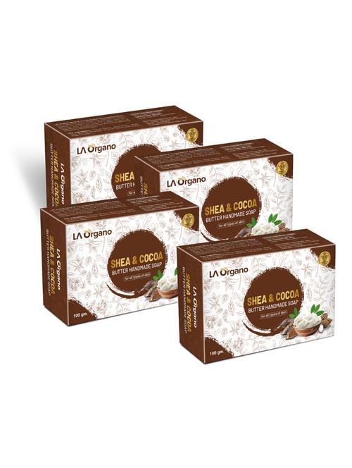 la organo shea & cocoa butter handmade natural bath soap enrich with vitamin e, glycerin (pack of 4) - 18452004 - Very Small Image - 1