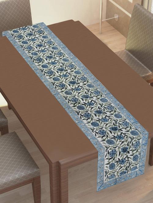 texstylehome thick cotton 16x60 inches block print 4 seater table runner - 18452119 - Very Small Image - 1