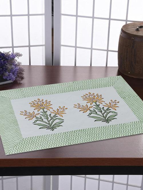 texstylehome thick cotton canvas jaipuri block print table mats - 18452226 - Very Small Image - 1