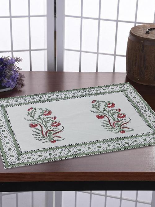 texstylehome thick cotton canvas jaipuri block print table mats - 18452231 - Very Small Image - 1