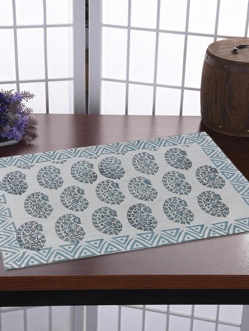 texstylehome thick cotton canvas jaipuri block print table mats - 18452233 - Very Small Image - 1