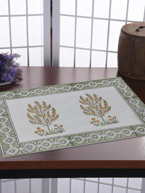 texstylehome thick cotton canvas jaipuri block print table mats - 18452236 - Very Small Image - 1