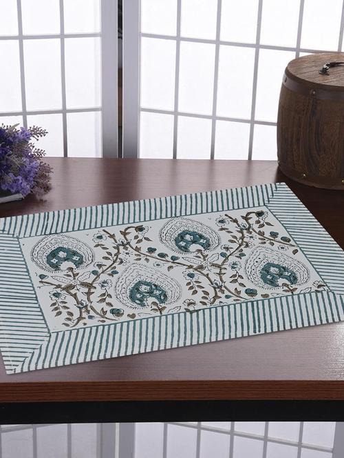 texstylehome thick cotton canvas jaipuri block print table mats - 18452241 - Very Small Image - 1